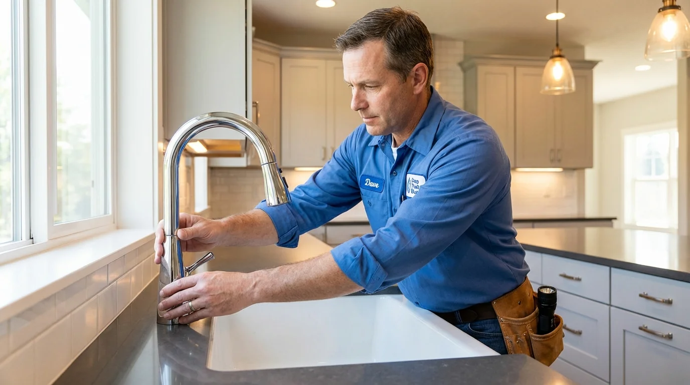 Kitchen faucet installation by Johns Plumbing LLC in Rocky River